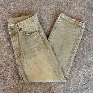 R13 Boyfriend Jeans Moss Green Denim 26